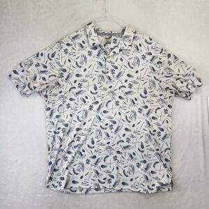 Puma Golf Mens XL Polo Shirt White Flying Winged Puma Novelty Print Short Sleeve